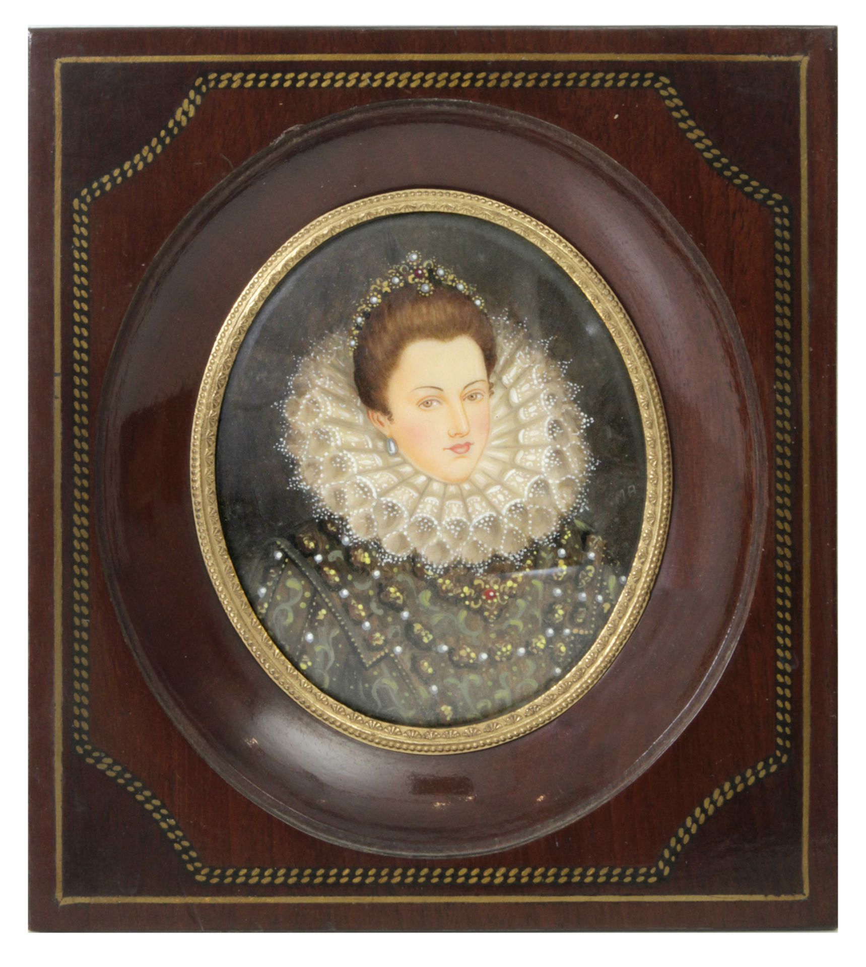 19th-20th centuries Spanish portrait miniature of a lady