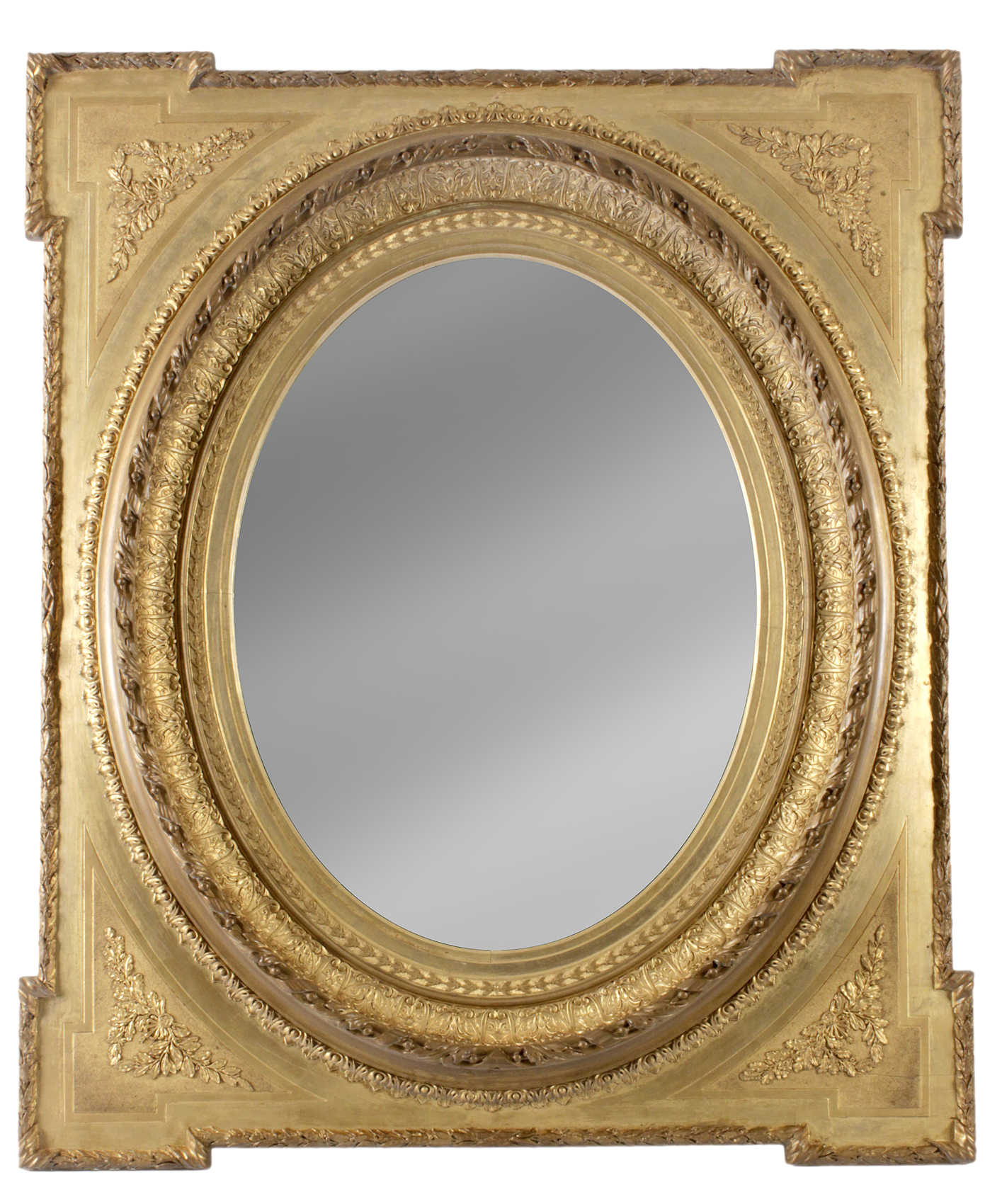 19th century Spanish Elizabethan perior mirror in carved and gilt wood and plaster
