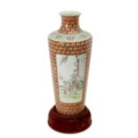 20th century Chinese Xiangtuiping vase in Famille Rose porcelain