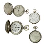Collection of four silver pocket watches