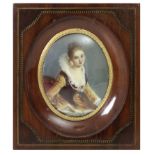 19th-20th centuries Spanish portrait miniature of a lady