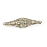 Art-Déco brooch circa 1920 in 18k. yellow gold, platinum, rose cut and European old cut diamonds