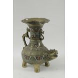 A 20th century Chinese bronze and cloisonné enamel censer