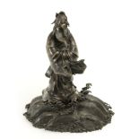 Late 19th century-20th century Japanese School. Bronze sculpture of a Wiseman