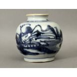 19th century Chinese Qing Dinasty vase in blue and white porcelain