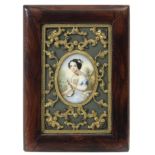 19th-20th centuries Spanish portrait miniature of a lady