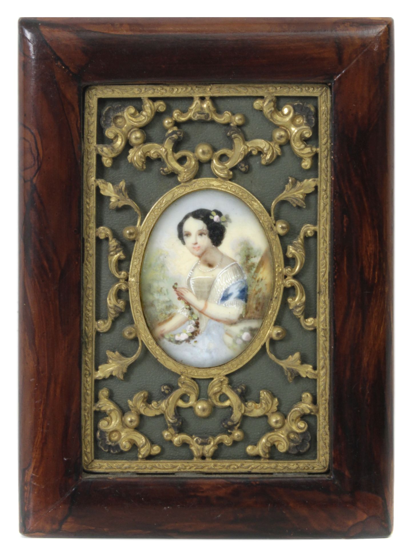 19th-20th centuries Spanish portrait miniature of a lady