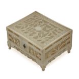 Late 19th century-first third of 20th century Chinese carved ivory box from Canton