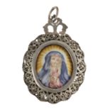 18th century Spanish silver filigree reliquary pendant