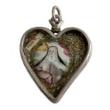 Late 18th century-early 19th century Spanish silver reliquary pendant