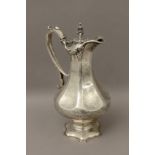 English silver pitcher circa 1841 with Edinburgh and Jonathan Millidge silversmith hallmarks