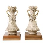 Pair of late 19th century-early 20th century Austrian vases in Royal Dux porcelain