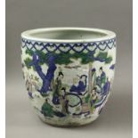 20th century Chinese cache-pot in porcelain