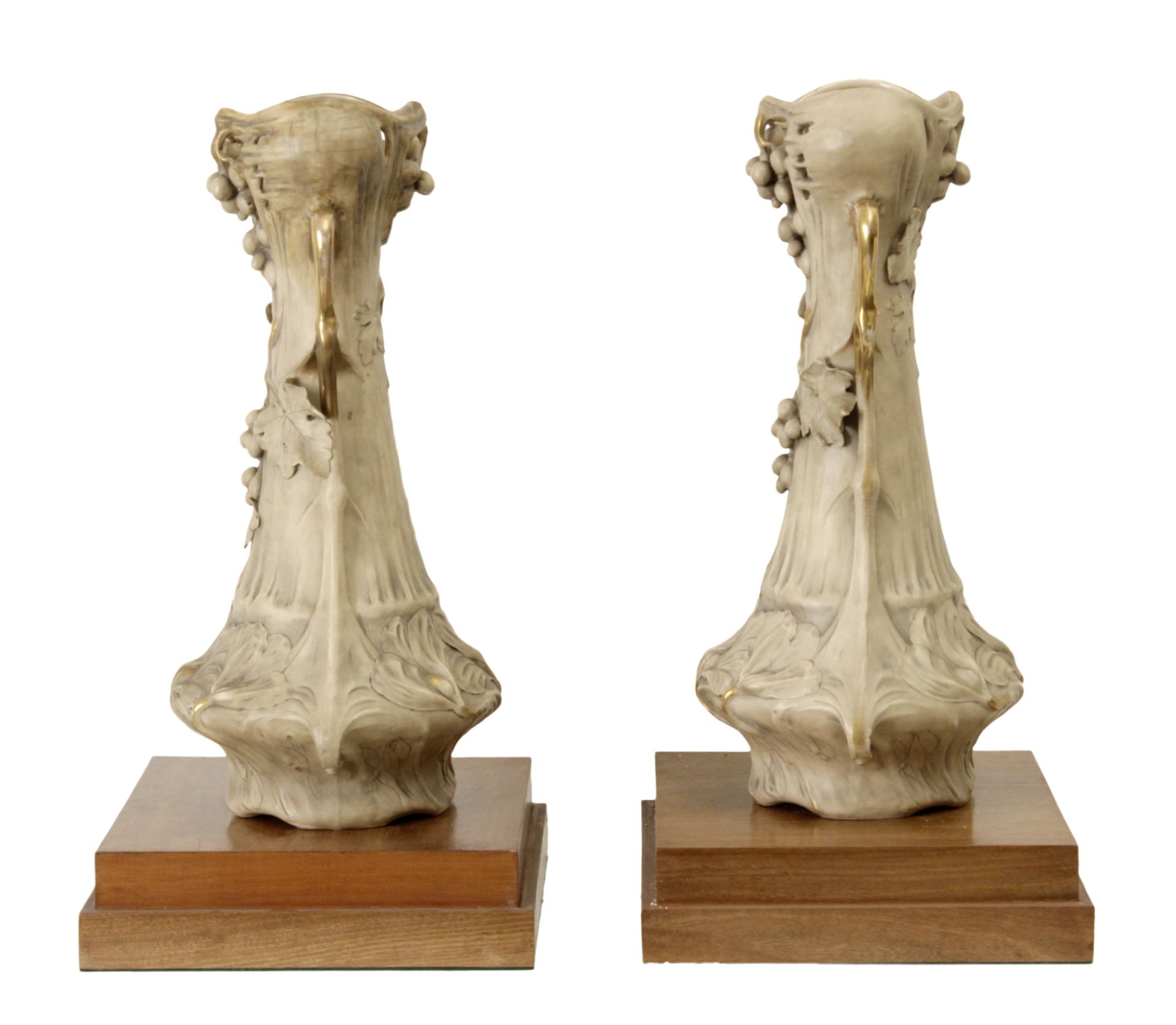 Pair of late 19th century-early 20th century Austrian vases in Royal Dux porcelain - Image 2 of 6