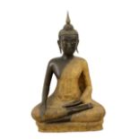 19th-20th centuries Thai Mâravijaya buddha bronze sculpture