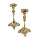 Pair of 18th century Catalan gilt bronze candlesticks