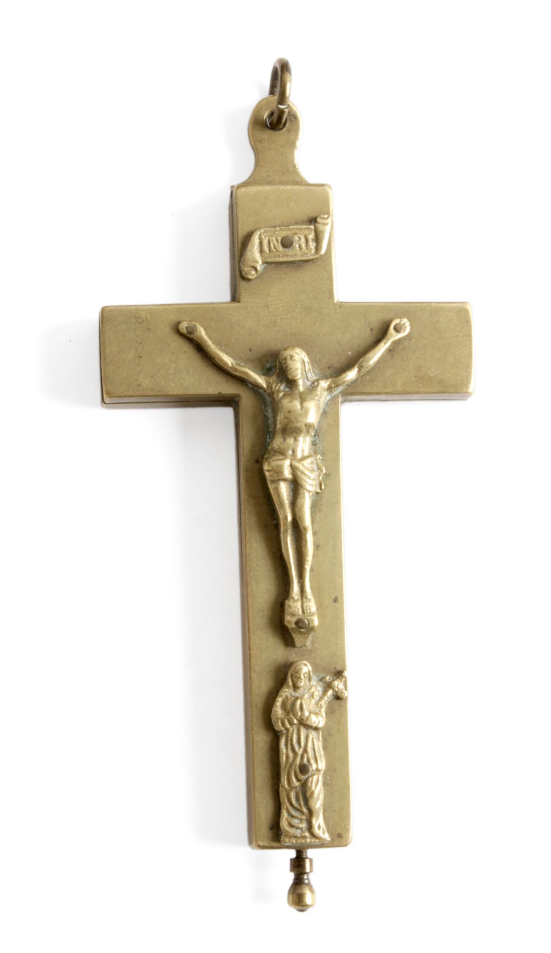 19th century bronze cross shaped reliquary