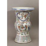 Early 20th century Chinese Gu Vase in Famille Rose porcelain