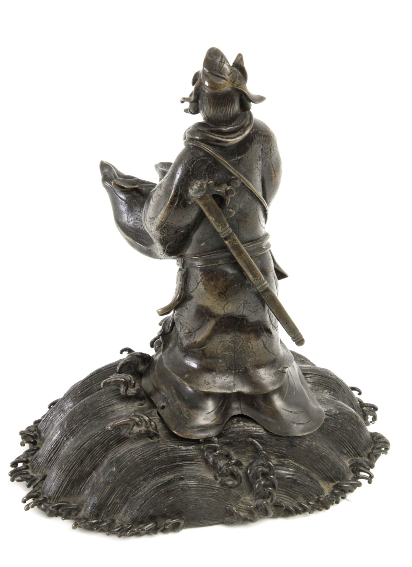 Late 19th century-20th century Japanese School. Bronze sculpture of a Wiseman - Bild 3 aus 3