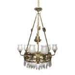 20th century gilt bronze ceiling lamp