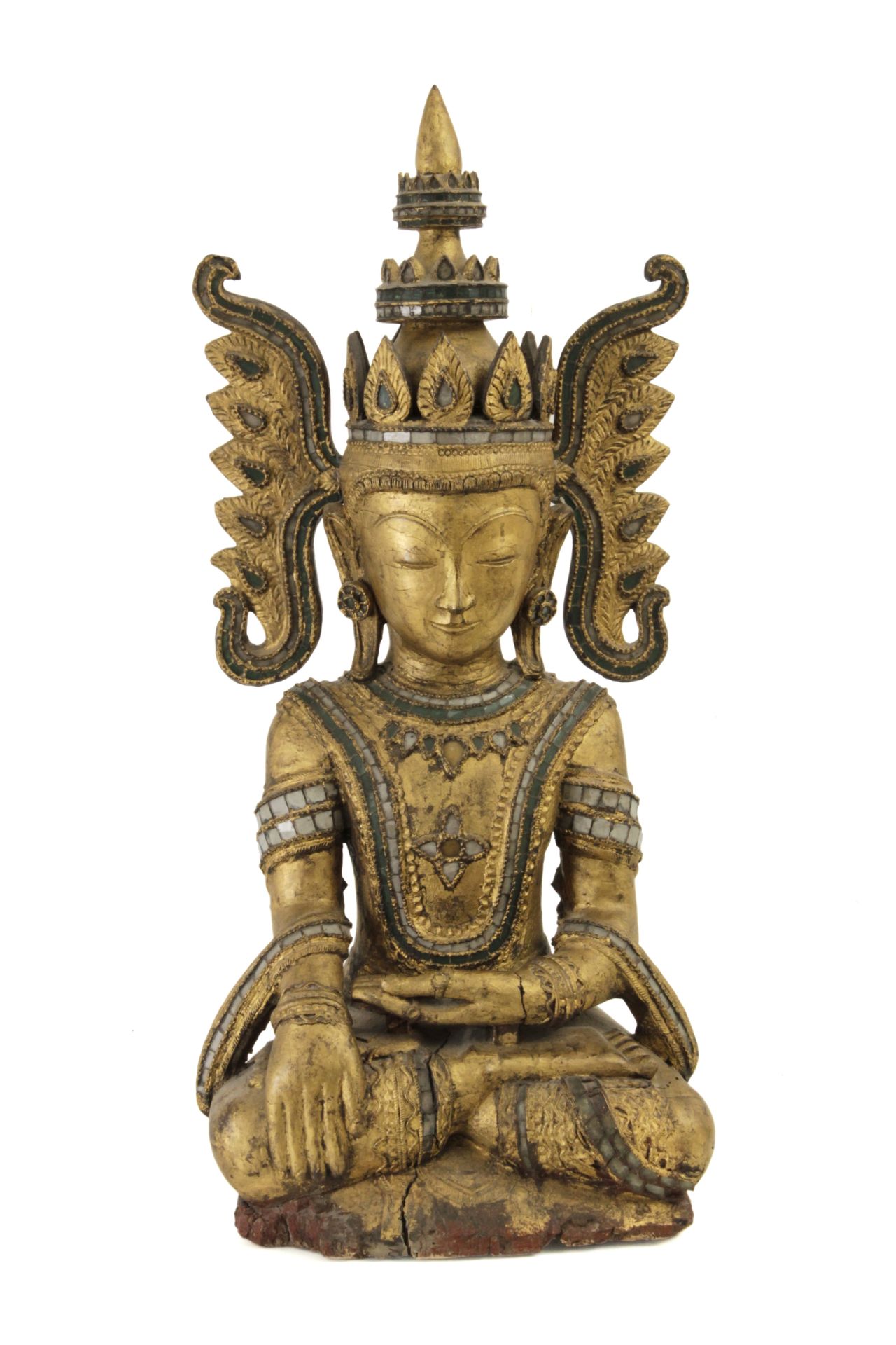 A 19th-20th centuries Cambodian Mâravijaya buddha sculpture