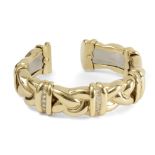 18k. yellow gold and brilliant cut diamonds cuff bracelet