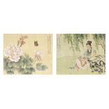 A pair of first half of 20th century Chinese paintings on silk