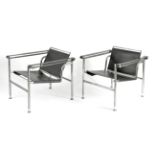 After Le Corbusier. Pair of LC 1 chairs