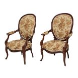 Pair of 19th century Spanish Elizabethan period mahogany armchairs