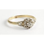 First half of 20th century 18k. yellow gold, old european cut and rose cut diamonds ring