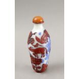 20th century Chinese snuff bottle in Beijing glass