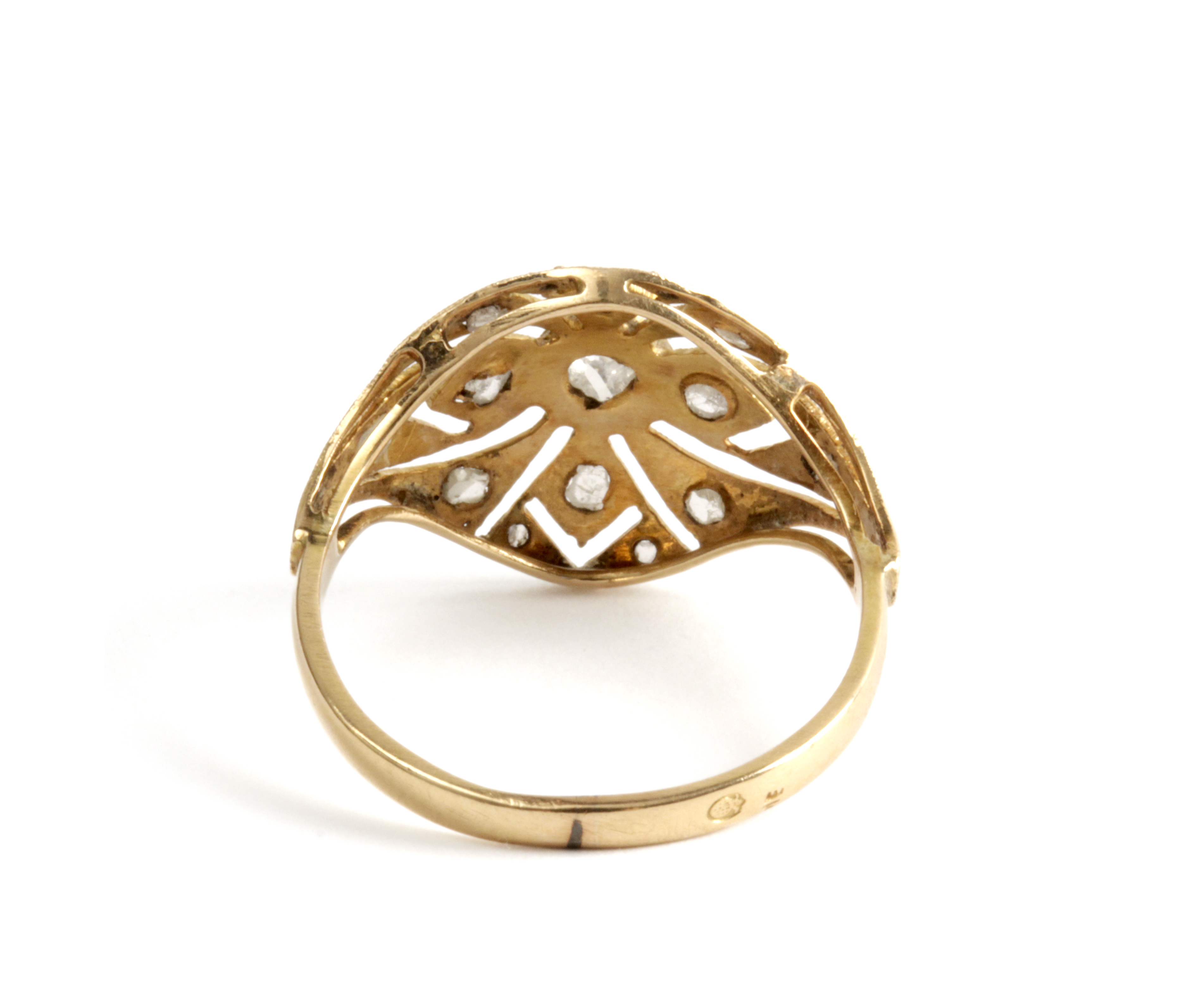 18k. yellow gold and rose cut diamonds Art-Déco ring - Image 3 of 3