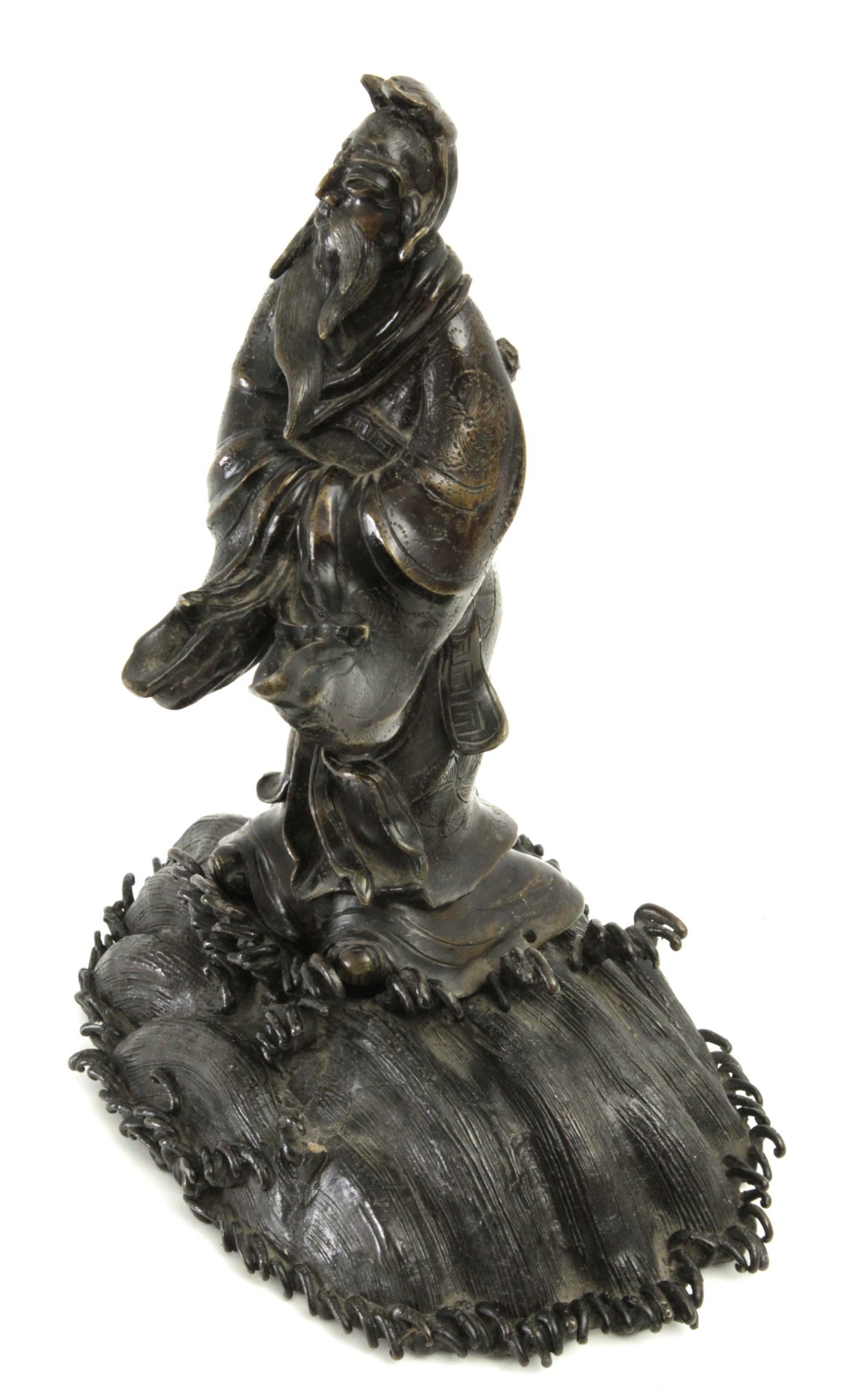 Late 19th century-20th century Japanese School. Bronze sculpture of a Wiseman - Bild 2 aus 3