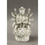 First half of 20th century Chinese Republic period Guanyin figure in Blanc de Chine porcelain