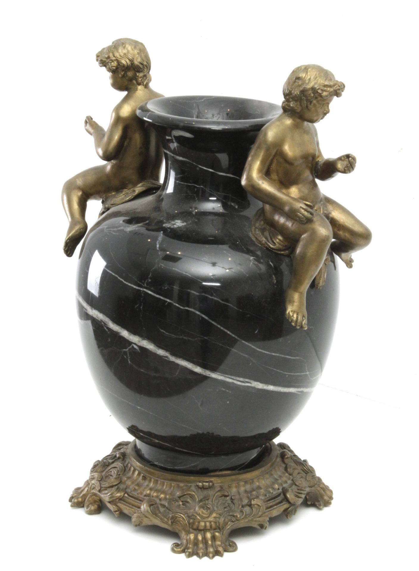 A 20th century vase in Belgian marble and gilt bronze