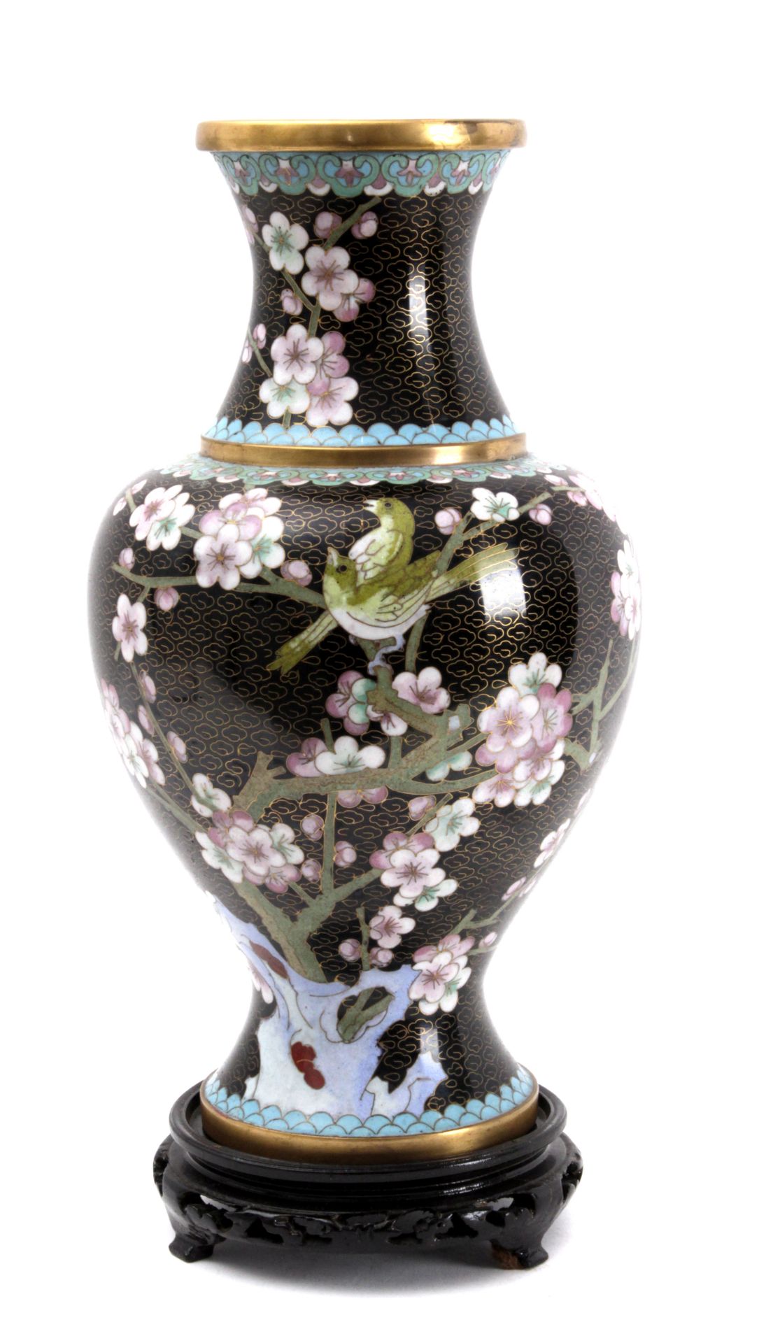 A 20th century Chinese vase in bronze and cloisonné enamel