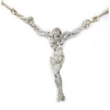 Salvador Dalí. Christ of San Juan de la Cruz silver pendant and chain