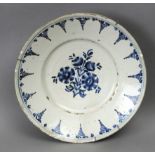 An 18th century probably French plate in polychromed pottery