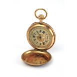 Armand Locle. A late 19th century ladies double hunter pocket watch in 18 k. yellow gold