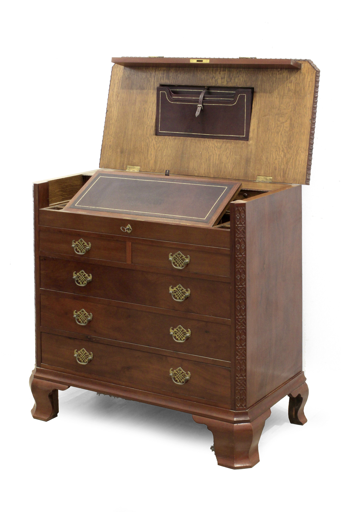 A 19th century English mahogany writing cabinet