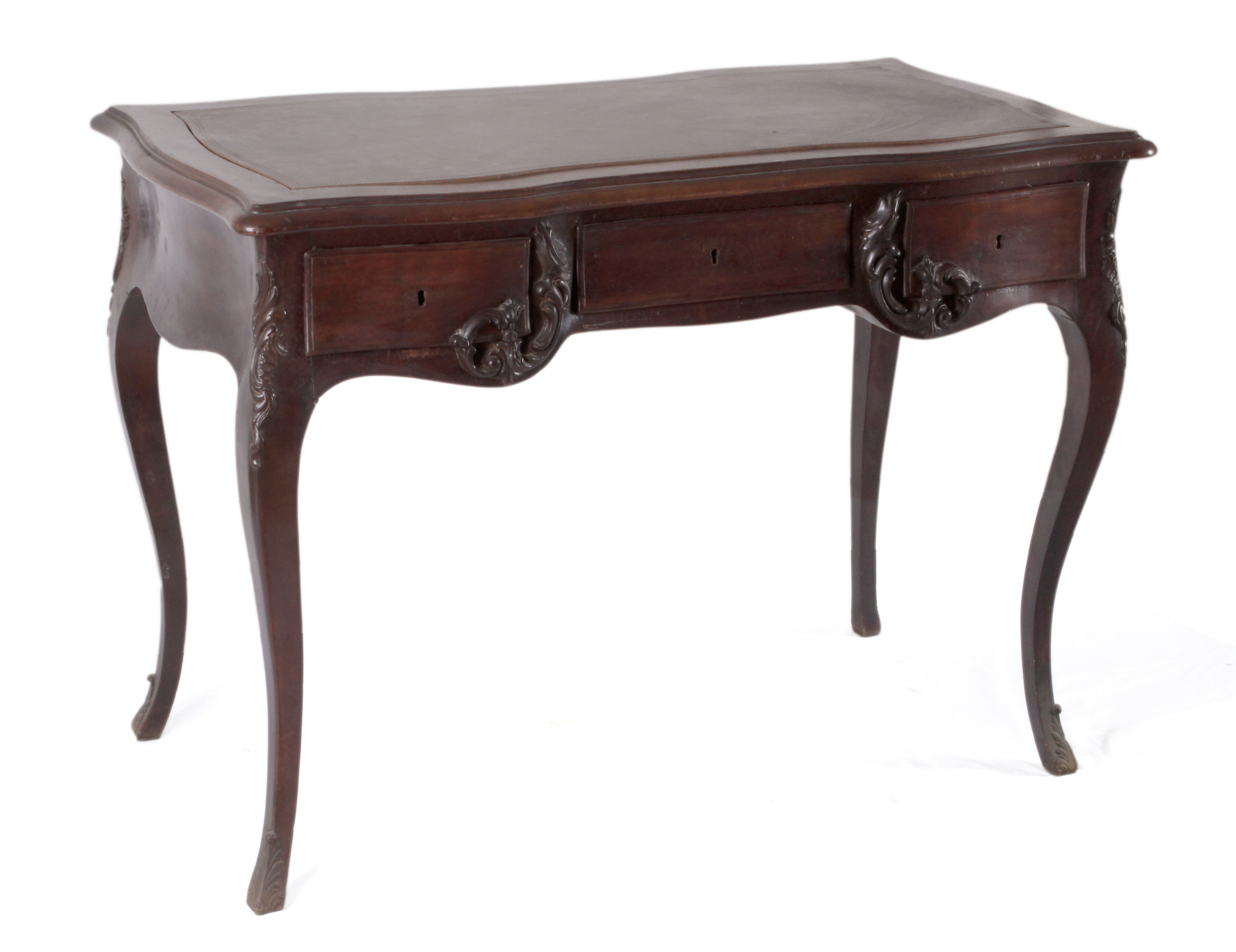 A 19th century Isabelino mahogany writing desk