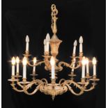 First half of 20th century Empire style gilt bronze chandelier