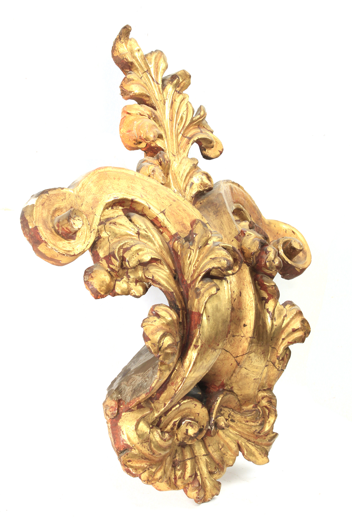 18th century Spanish Baroque carved and gilt architectural element - Image 2 of 3