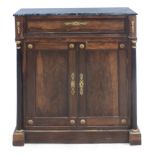 A 19th century French Empire period mahogany and bronze side cabinets
