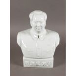 20th century Chinese school. A white porcelain bust of Mao Tse Tung