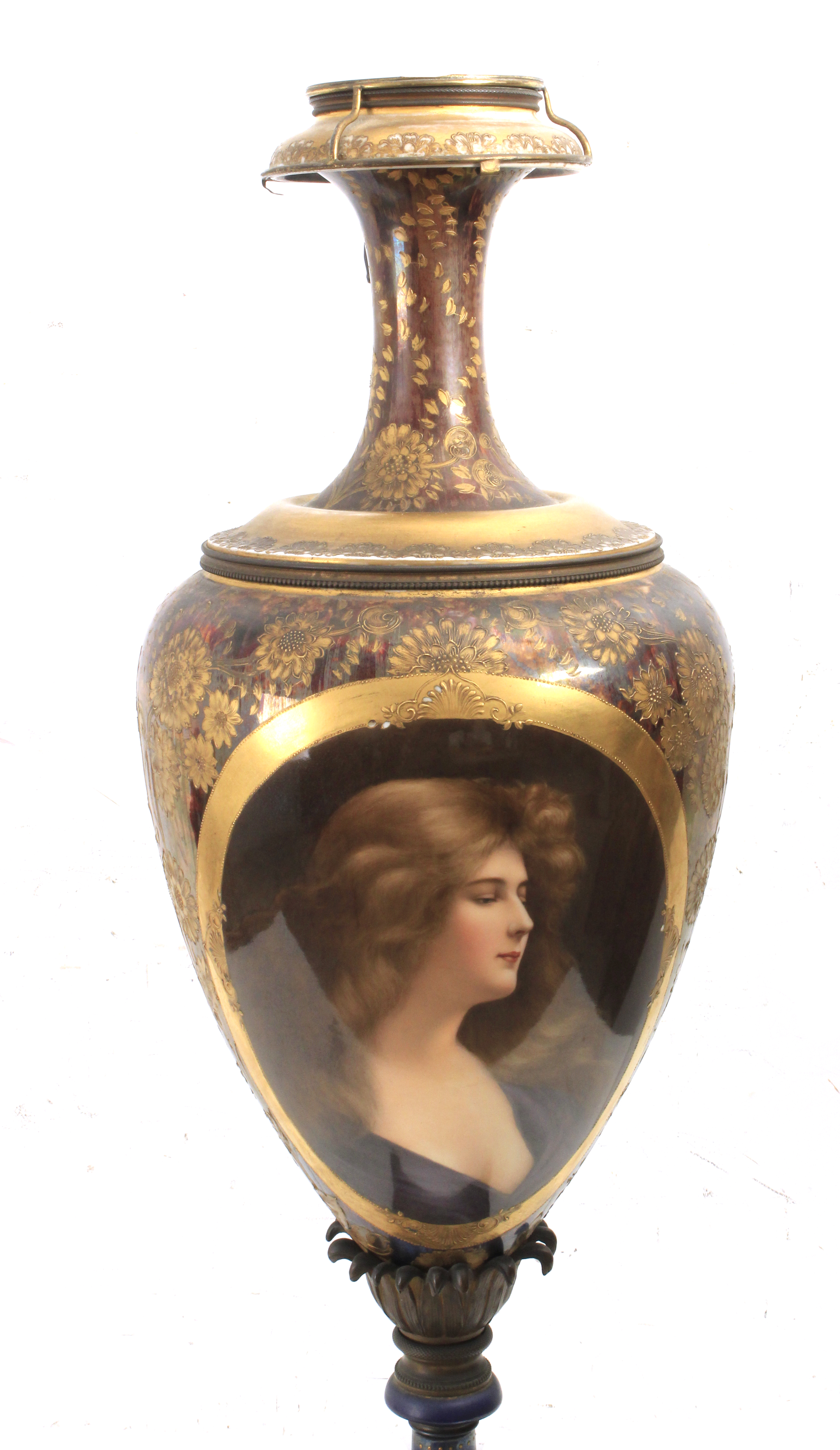 A porcelain vase signed Warner, Germany circa 1880 - Image 2 of 7