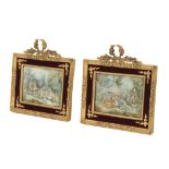 A pair of first half of 20th century French portrait miniatures