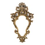 A 20th century carved and polychromed wood Louis XV style cornucopia-frame