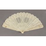 A 19th century French carved bone fan