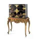A 20th century Chinese side cabinet with a Louis XV style console table